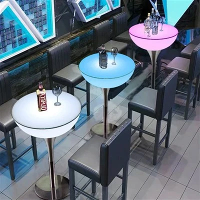 Tavolo da cocktail con luce LED impermeabile in plastica